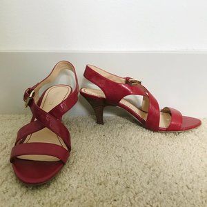 Nine West deep red slingback heeled sandals size 6